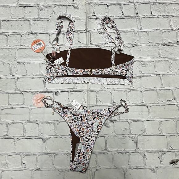 NWT B. Swim Barbados Terrazzo Set Bikini XS - Picture 3 of 3